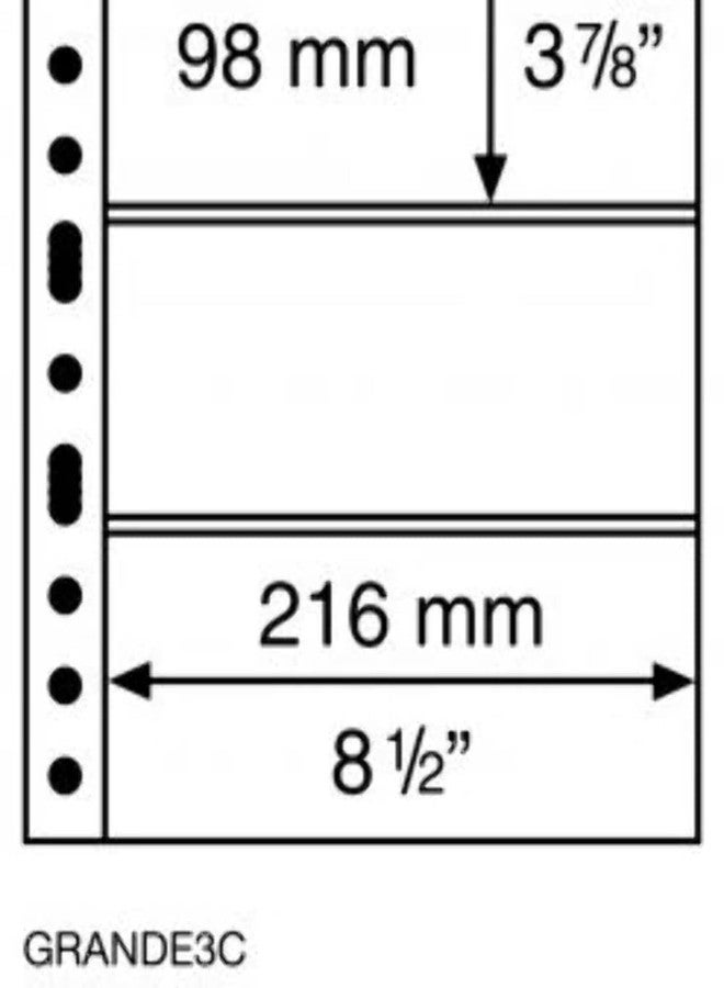 Leuchtturm Lighthouse Plastic Pockets Grande, 3 Compartment, Transparent - Image 3